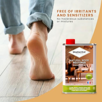 Shadazzle Natural Wood Restorer, All-in-One Solution Polish Cleaner 500ml