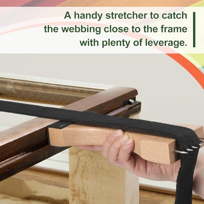 Colingmill Wooden Webbing Stretcher Upholstery Tool Webbing Puller Stretcher with Plenty of Leverage for Jute Canvas Carpet Upholstery Repair Tools Supplies