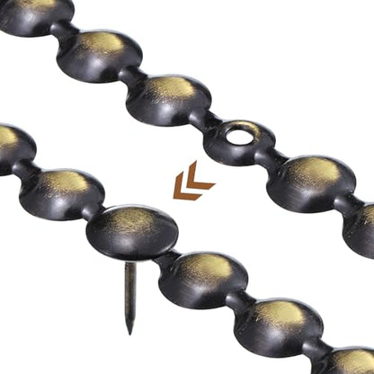 uxcell 10Pcs Upholstery Tacks Strips Nail Trims 1Meter 11mm Black Gold - color: Black-gold