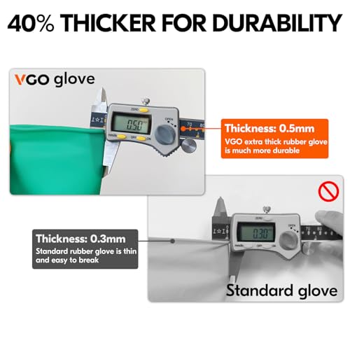Vgo... Latex Reusable Household Gloves,Cleaning Gloves,Long Cuff (HH4601,S) - color: Green, size: Small