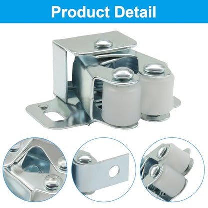 24Pcs Alloy Steel Double Roller Catches, Silver - color: Silver