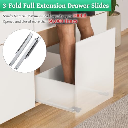 Undermount Drawer Slides,24inch Bottom Mount Full Extension Drawer Slides,Soft Close Hydraulic Damper,3D Adjustable&Quick Release, 100 Lbs Load Capacity Cabinet Concealed Drawer Slides,1 Pair(2-Pack) - size: 24 Inch