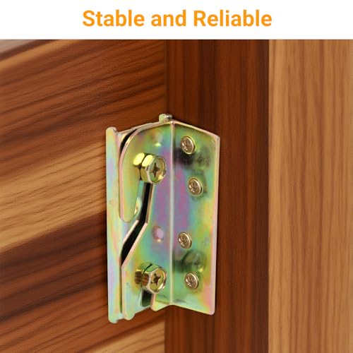 4Pcs Rust Proof Bed Rail Brackets with 32 Pcs Srews