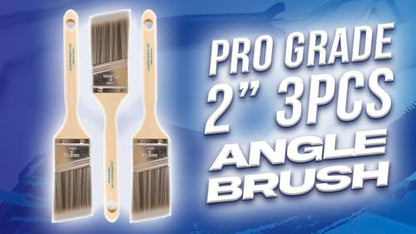 Pro Grade Paint Brushes, 2 Inch Angled Paint Brush, Trim & Walls, 3 Pack - size: 3Ea H 2A