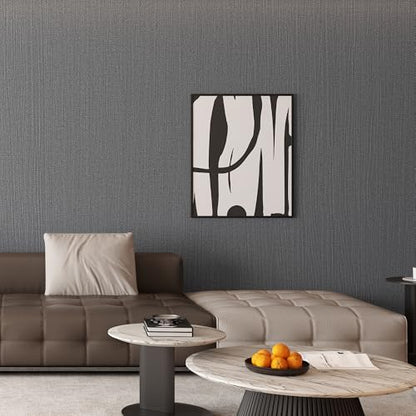 Haimin Fabric Wallpaper 24" x 393" Peel and Stick Textured Contact Paper - color: Gray