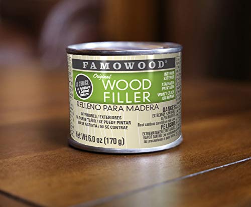 FamoWood 36141128 Original Wood Filler - 1/4 Pint, Oak/Teak