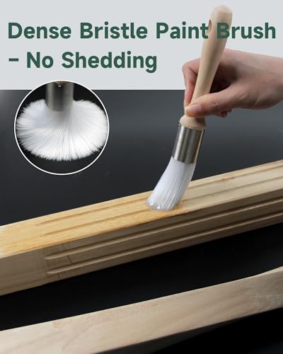 VOOMEY 1 Inch Round Paint Brush for Trim, Furniture & DIY Projects - size: 1 inch Round Paint Brush