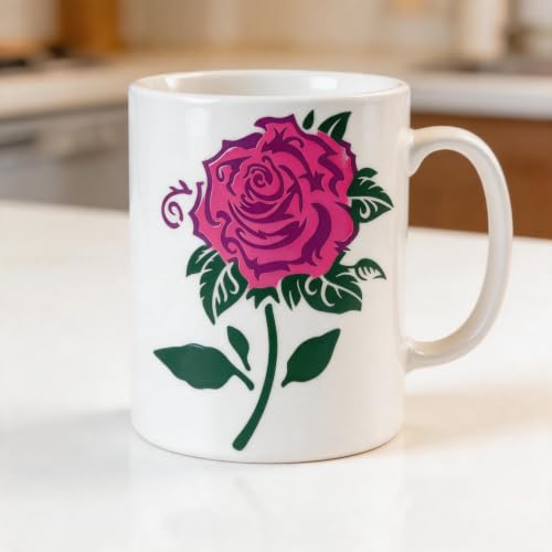 TIAMECH A4 Reusable Single Rose Flower Stencil for Painting - color: Single Rose Flower