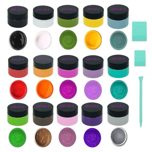 DGAGA Transfer Chalk Paste Paint Colors Screen Printing Paint Chalk Ink Paste for Silk Screen Stencils,Crafts,Paper,Fabrics,Furniture,Chalkboard,Wood DIY Home Decor (18 PCS Chalk paste starter set) - color: 18-Piece Starter Set