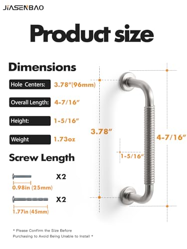 10 Pack Brushed Nickel Cabinet Pulls 3.78" Hole Center Silver Drawer Handles Kitchen Cupboard Bathroom Dresser Cabinet Hardware Spiral Zinc Alloy - size: 3.78"(96mm) Hole Center, style: 10 Pack