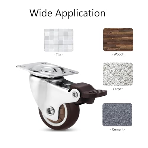 Semetall Caster Wheels 1.5Inch 360 Degree Set of 4 - style: A-150