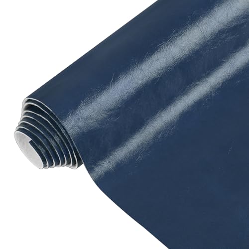 54" Marine Vinyl Upholstery Faux Leather Fabric by The Yard Waterproof - color: Blue, size: Pre-cut 5 Yards 54"x180"