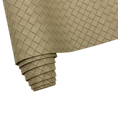 12"x54"Weave Faux Leather Fabric, Embossed Braided Faux Leather Roll for Crafts DIY and Upholstery Pleather Sheets (Light Green) - color: Light Green