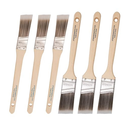 Vermeer Angled Paint Brushes, Assorted Paint Brush Set for Trim, 6 Pc