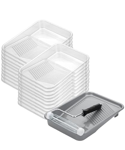 Bates- Paint Tray Set, 9 Inch, 22 pcs, 1x 9 Inch Paint Roller Tray, 20x Disposable Plastic Liners & 1x Roller Frame (Pack of 8) - size: 22 pcs (Pack of 8)