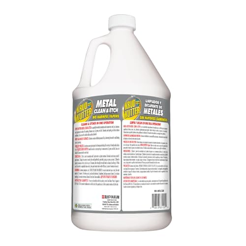 Krud Kutter Metal Clean and Etch, 1 Gallon, Prepaint Surface Prep for Metal, Removes Rust, Dirt and Residue, Helps Improve Coating Adhesion, Low Odor Formula for Steel.