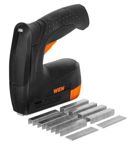 WEN 4V Max Cordless 2-in-1 5/8-Inch Brad Nailer and T50 Crown Stapler with USB Charger (49180)