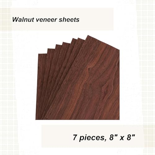 Walnut Veneer 8" X 8", 7-Piece