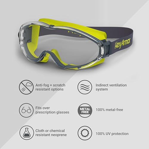 HexArmor LT300 - style: Clear Lens Anti-fog, Cloth Strap