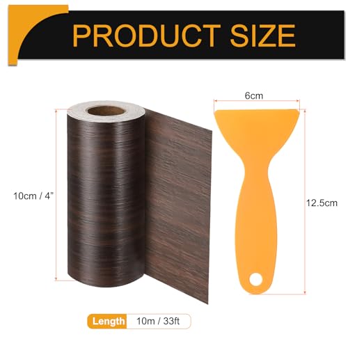 HARFINGTON Wood Grain Repair Tape 4" x 33ft Self Adhesive Repair Patch - color: Black Walnut, size: 4 Inch x 33ft