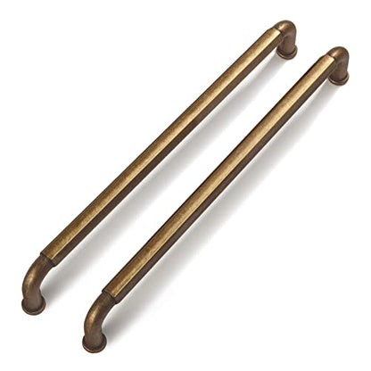Goo-Ki 6 Pack 7-1/2 Inch （192mm） Cabinet Pulls Antique Brass Zinc Alloy Kitchen Drawer Pulls Drawer Handles 8 Inch Length 2201-GT-192 - color: Antique Brass, size: 7-1/2 inch Hole Centers