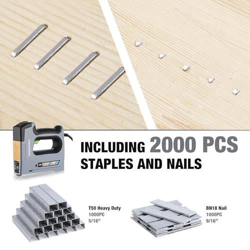 WORKPRO 110V 5-in-1 Corded Electric Staple Gun & Brad Nailer Kit