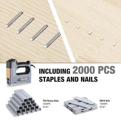 WORKPRO 110V 5-in-1 Corded Electric Staple Gun & Brad Nailer Kit