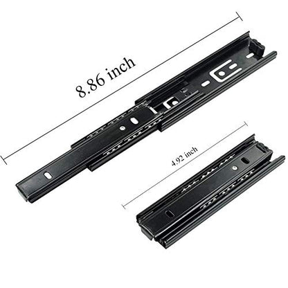 5 Inch Full Extension Drawer Slides Mini Ball Bearing Mount Drawer Slide for Cabinet Short Drawer Slides 1 Pair Black (Pack of 2) - size: 5 Inch (Pack of 2)