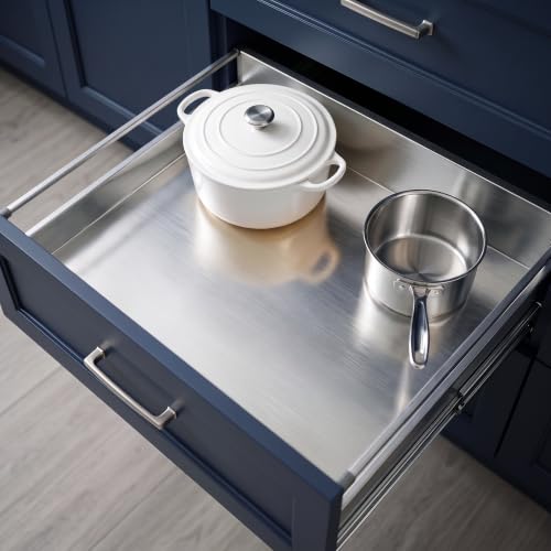 VEELIKE 15.7''x708'' Stainless Steel Contact Paper for Appliances Heat Resistant Self Adhesive Wallpaper for Kitchen Countertops Refrigerator Dishwasher Washing Machine Oven Door Metal Furniture - size: 708.7" x 15.7"