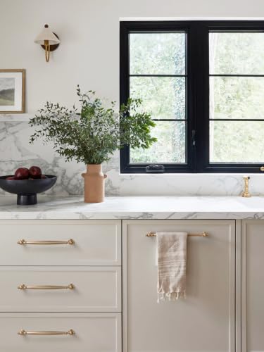5 Pack Champagne Bronze Cabinet Pulls 6.3" Hole Center - color: Champagne Bronze, size: 6-5/16" hole center