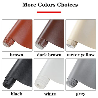 CDY Marine Vinyl Faux Leather: Soft Waterproof Faux Leather Fabric 54"x 36" - color: Dark Brown