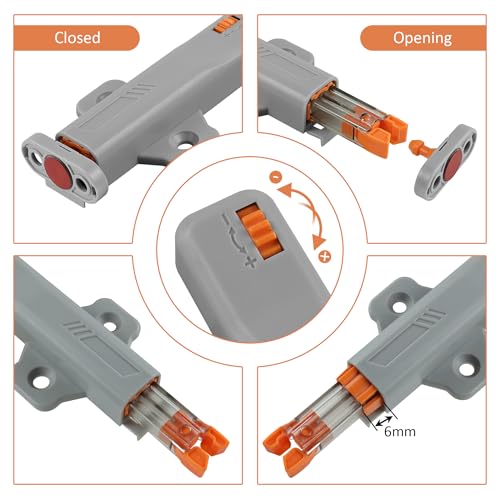 Push to Open Door Latch,5 Pack Non-Magnetic Heavy Duty Push Latch for Hidden Door Push Release Drawer Pull Touch Lock Tip On Closet Close Strong Pop Out,Push to Open Kitchen Cabinet Hardware