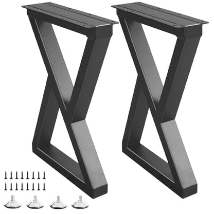20 Inch Metal Coffee Table Legs for Desk, Benchs, Dining End & Side Table Legs - Heavy Duty- Thickened Material (H20” x W13”, Z Shape) - size: 20 '' Z Shape