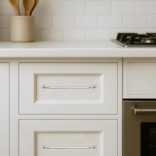khtumeware 2-Pack Polished Nickel Heavy-Duty Solid Cabinet Pulls, 3-1/2 Inch (89mm) Hole Center, Drawer Pulls, Cabinet Hardware, Suitable for Kitchen Cabinets, Bathrooms and Dressers - color: Polished Nickel, size: 3-1/2 Inch(89mm)Hole Center