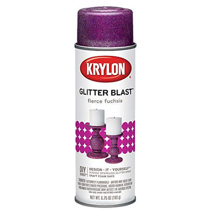 Krylon Glitter Blast Glitter Spray Paint for Craft Projects, Fierce Fuchsia,5.75 oz - color: Fierce Fuchsia, size: 5.75 Ounce (Pack of 1)