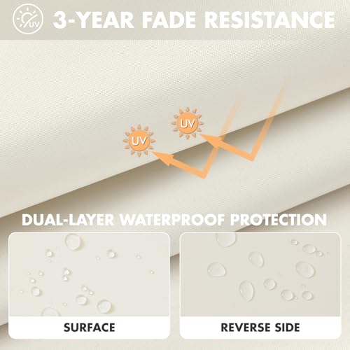 MIULEE Cream White Outdoor Cushions 2 Pack,19x19x3 Inch Waterproof Cushions - color: Cream White, size: 19 x 19 x 3 Inch