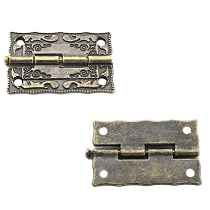 Antique Bronze Decorative Hinges Pattern Carved Design - color: 36 x 23 mm Back Engraving