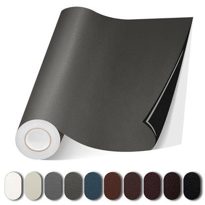Lifeshoon Leather Repair Patches, Self Adhesive Vinyl for Couches Furniture - color: Dark Grey, size: 3.5X79 inch