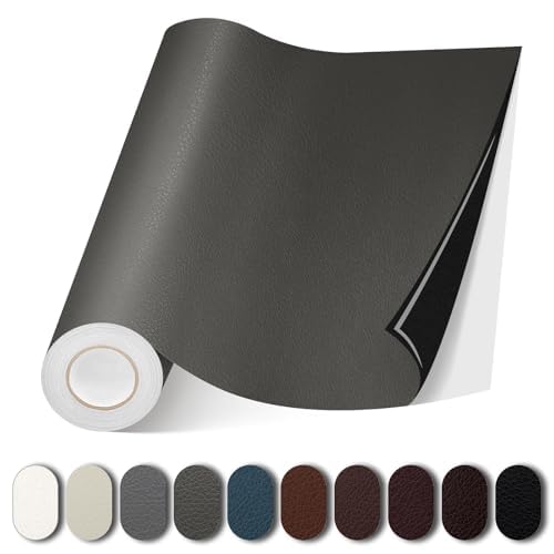 Lifeshoon Leather Repair Patches, Self Adhesive Vinyl for Couches Furniture - color: Dark Grey, size: 3.5X79 inch