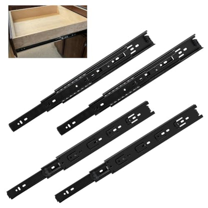 2 Pairs of 10 Inch Duty Drawer Slides,Cabinet Slides 3-Section Full Extension Ball Bearing Side Mount,for Dresser, Cabinet, Kitchen 100 LB Capacity