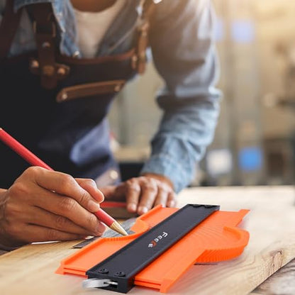 Contour Gauge (12 Inch) with Lock Profile Tool, Birthday Gifts for Men Dad Husband Him Super Contour Duplicator Men Gifts Woodworking Tools Carpenter Tools Construction Outline Angle Measuring Tool - style: 12 inch