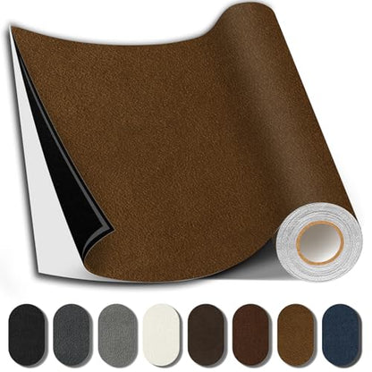 Fabric Repair Tape, Self-Adhesive Couch Patch for Furniture, Cloth - color: Suede Brown, size: 3.5X79 Inch