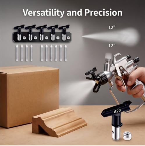 Black 15-Piece Airless Spray Gun Nozzle Set，Compatible with Most airless Paint sprayers with RAC‑5 Spray Gun seat, Not for RAC‑X tip Guard
