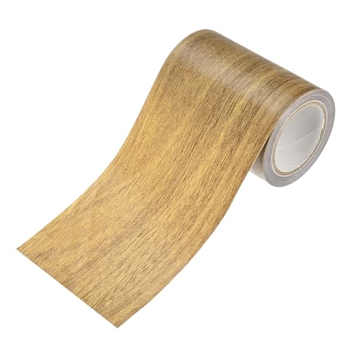 M METERXITY 1-Roll Wood Grain Repair Tape, 3.15in x 15ft Textured Realistic Self-Adhesive Wood Floor Tape Contact Paper for Furniture/Floors/Home [Brown Oak] - color: Brown Oak, size: 3.15in x 15ft