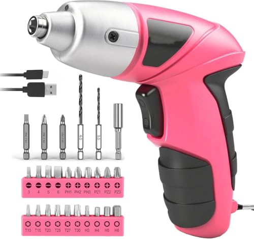 27-Pc 3.6V Rechargeable Electric Screwdriver. 26 Driver Bits + Case