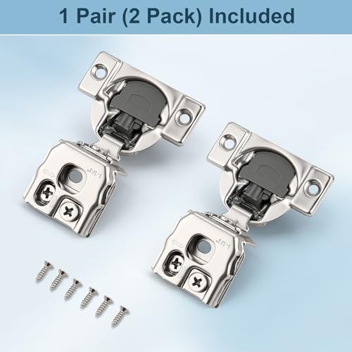 KNOBWELL 1-1/4" Overlay Soft Close Hinges Face Frame Cabinet Hinges 25 Pair - size: 1-1/4 inch Overlay