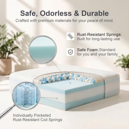 6" Sofa Cushion Insert, 4-Layer Memory Foam Couch Replacement Pad - color: White, size: 24" x 24" x 6"