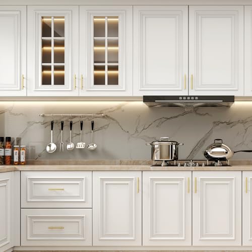 Goldenwarm 10 Pack 2-1/2" Gold Cabinet Handles Brushed Gold Cabinet Pulls - color: Gold, size: 2-1/2 Inch Hole Centers