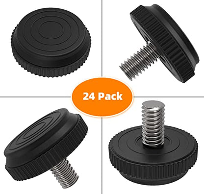 ONEHOME 24 Pack 5/16-18 Stainless Steel Adjustable Threaded Furniture Leg Leveling Feet Screw-in Glide Levelers,Stainless Screw Foot Levelers On for Table,Chair,Furniture, (M63) - size: 24 Pack Without T-Nut