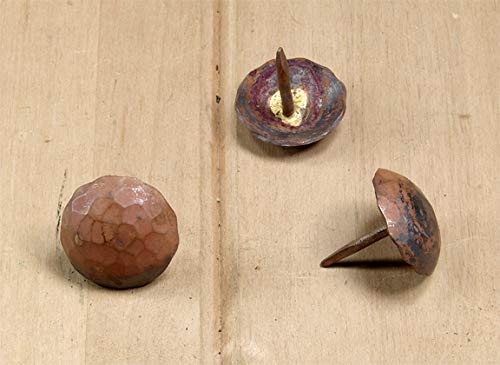 One Inch, Round Hammered Clavos, Solid Copper, Decorative Door Nails, 6 Pack - size: 1 Inch
